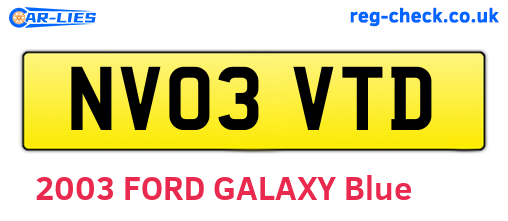 NV03VTD are the vehicle registration plates.