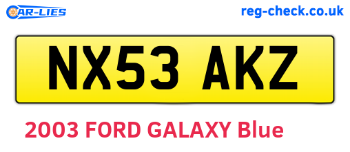 NX53AKZ are the vehicle registration plates.