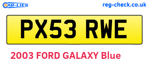PX53RWE are the vehicle registration plates.