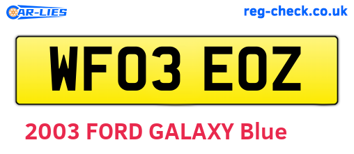 WF03EOZ are the vehicle registration plates.