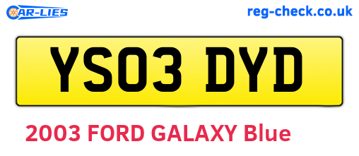 YS03DYD are the vehicle registration plates.