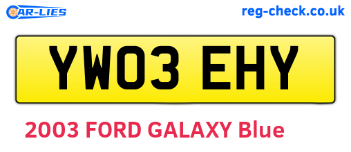 YW03EHY are the vehicle registration plates.