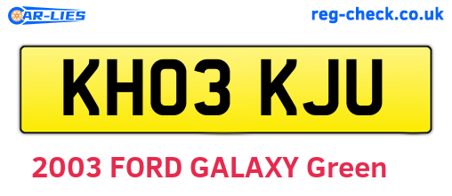 KH03KJU are the vehicle registration plates.