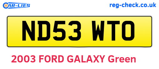 ND53WTO are the vehicle registration plates.