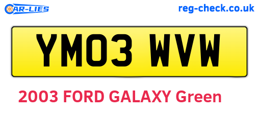 YM03WVW are the vehicle registration plates.