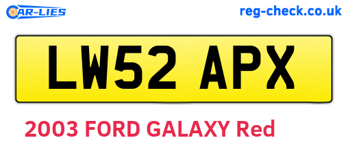 LW52APX are the vehicle registration plates.