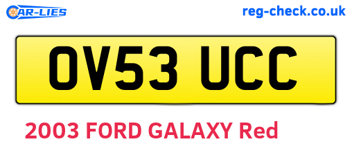 OV53UCC are the vehicle registration plates.