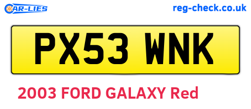 PX53WNK are the vehicle registration plates.