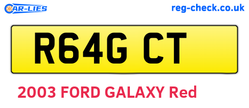 R64GCT are the vehicle registration plates.