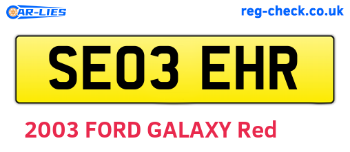 SE03EHR are the vehicle registration plates.