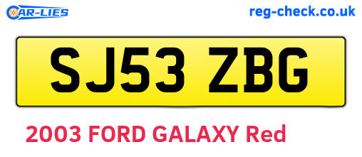 SJ53ZBG are the vehicle registration plates.