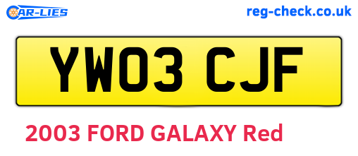 YW03CJF are the vehicle registration plates.