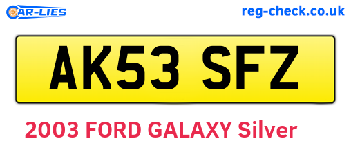 AK53SFZ are the vehicle registration plates.
