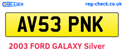AV53PNK are the vehicle registration plates.