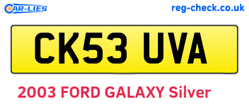 CK53UVA are the vehicle registration plates.