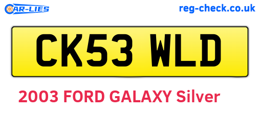CK53WLD are the vehicle registration plates.