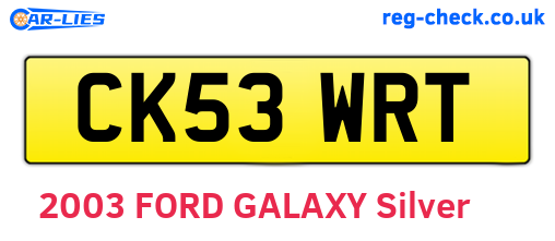 CK53WRT are the vehicle registration plates.