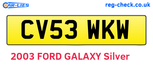 CV53WKW are the vehicle registration plates.