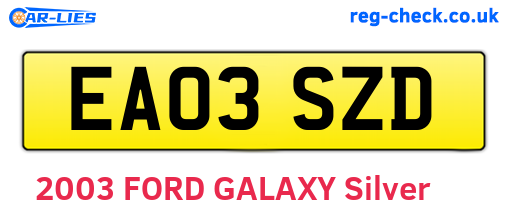 EA03SZD are the vehicle registration plates.