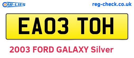 EA03TOH are the vehicle registration plates.