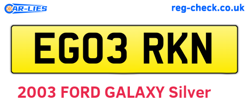 EG03RKN are the vehicle registration plates.