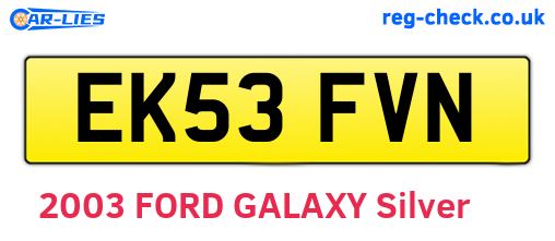 EK53FVN are the vehicle registration plates.