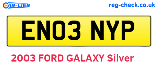 EN03NYP are the vehicle registration plates.