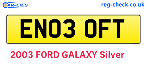 EN03OFT are the vehicle registration plates.
