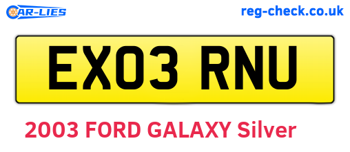 EX03RNU are the vehicle registration plates.