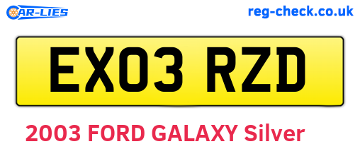 EX03RZD are the vehicle registration plates.