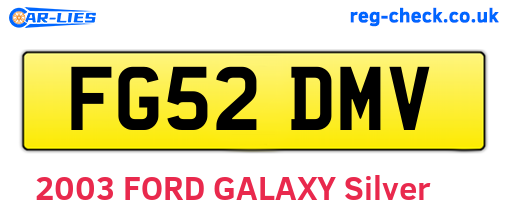 FG52DMV are the vehicle registration plates.
