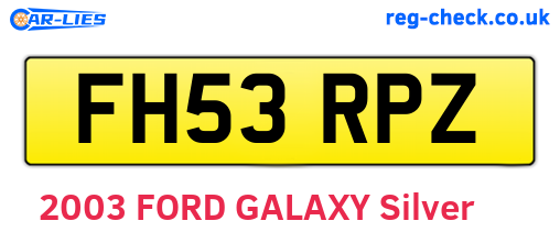 FH53RPZ are the vehicle registration plates.