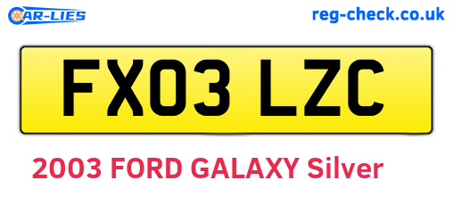 FX03LZC are the vehicle registration plates.