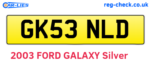 GK53NLD are the vehicle registration plates.