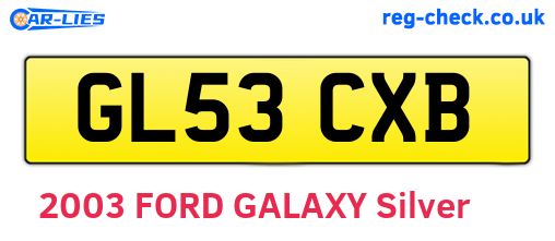 GL53CXB are the vehicle registration plates.