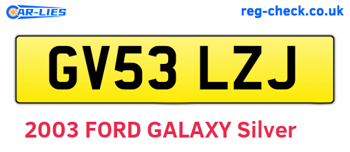 GV53LZJ are the vehicle registration plates.