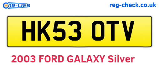 HK53OTV are the vehicle registration plates.