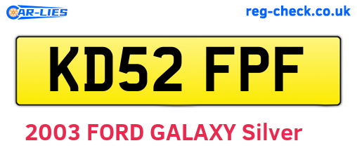KD52FPF are the vehicle registration plates.