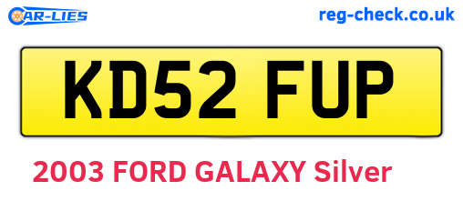 KD52FUP are the vehicle registration plates.
