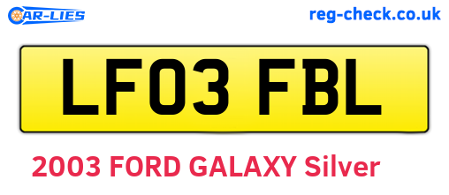 LF03FBL are the vehicle registration plates.