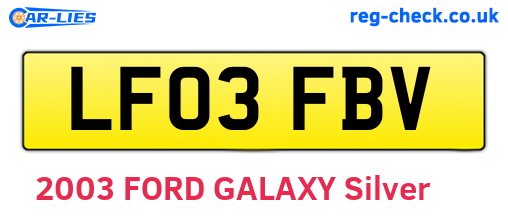 LF03FBV are the vehicle registration plates.