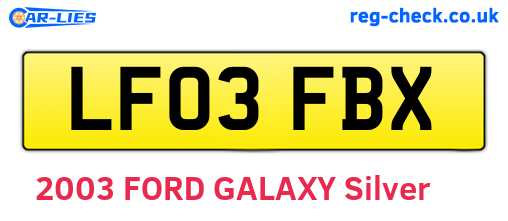 LF03FBX are the vehicle registration plates.