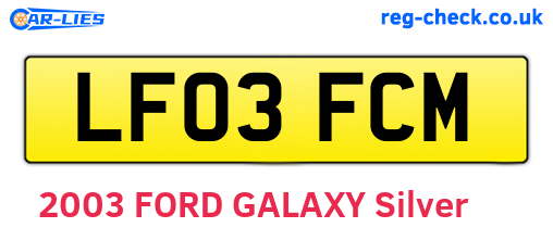 LF03FCM are the vehicle registration plates.