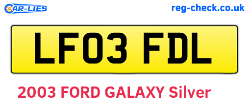 LF03FDL are the vehicle registration plates.