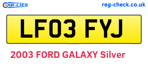 LF03FYJ are the vehicle registration plates.