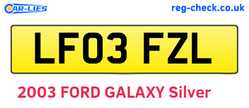 LF03FZL are the vehicle registration plates.
