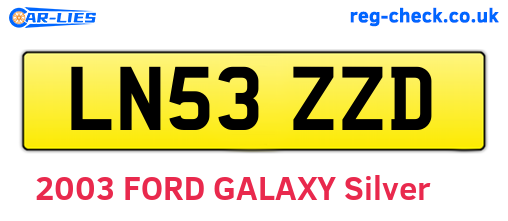 LN53ZZD are the vehicle registration plates.