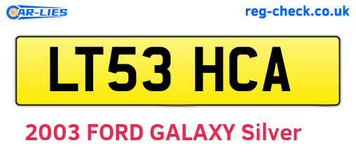 LT53HCA are the vehicle registration plates.