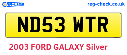 ND53WTR are the vehicle registration plates.