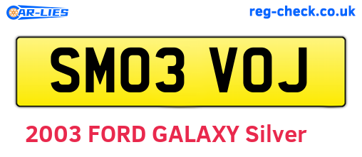 SM03VOJ are the vehicle registration plates.
